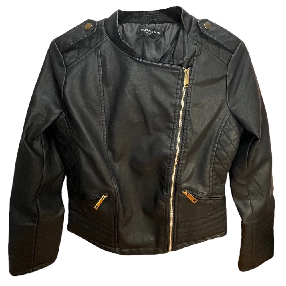 Philomena Petti Ladies Faux Leather Motorcycle Jacket ❤️‍🔥 HOST PICK ❤️‍🔥